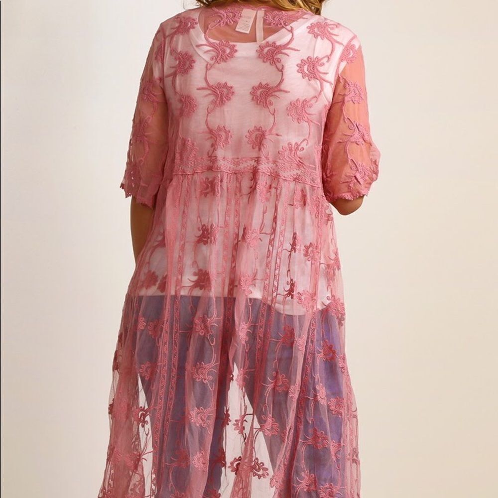 ✨ ANTIQUE CROCHET SHEER LACE DUSTER✨ - Picture 7 of 7